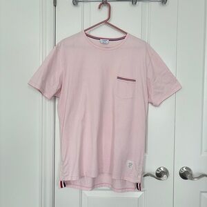 THOM BROWNE Jersey Cotton Crewneck T-Shirt with Pocket